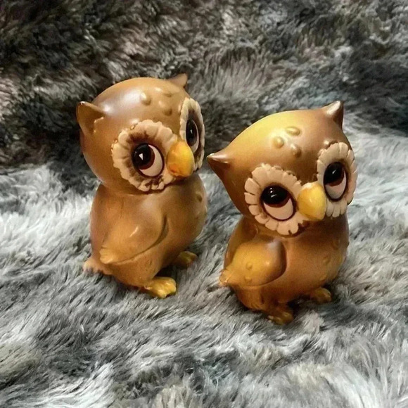 Vintage Ceramic  Large Eyes Owl Figurines - Picture 5 of 14